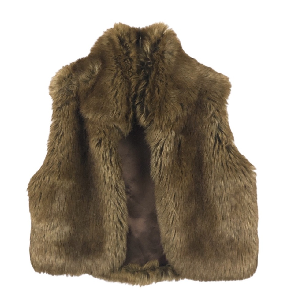 VEST - Youth/Girls Ralph Lauren Blue Label Soft Faux Fur Brown Vest. Size 8/10